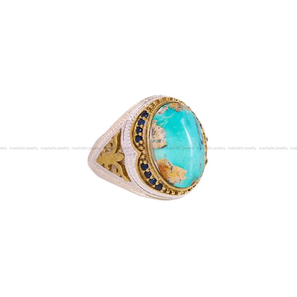 انگشتر فیروزه شجری مردانه کد 4272
