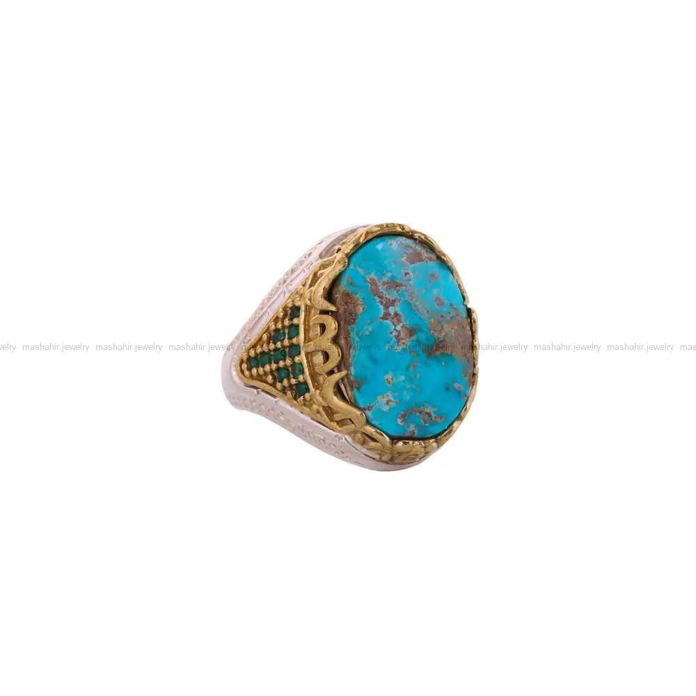 انگشتر فیروزه شجری مردانه کد 4292