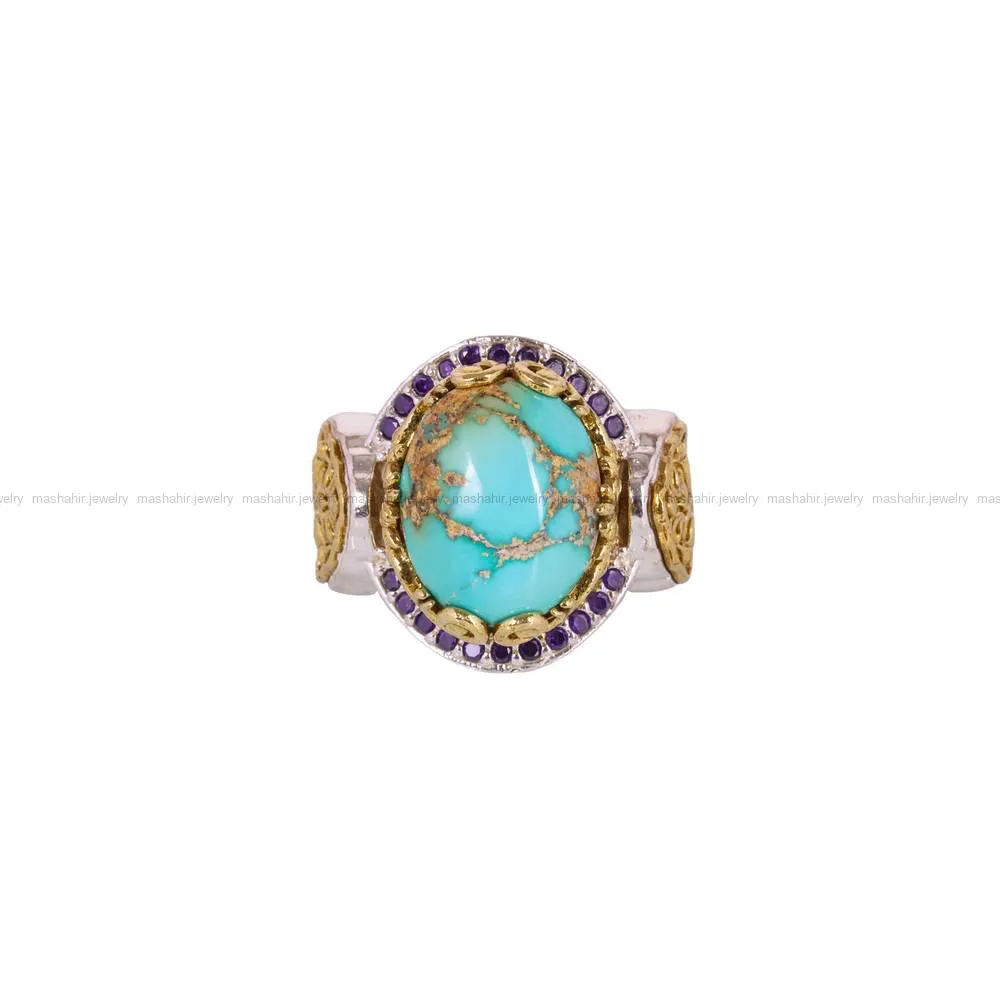 انگشتر فیروزه شجری مردانه کد 4315