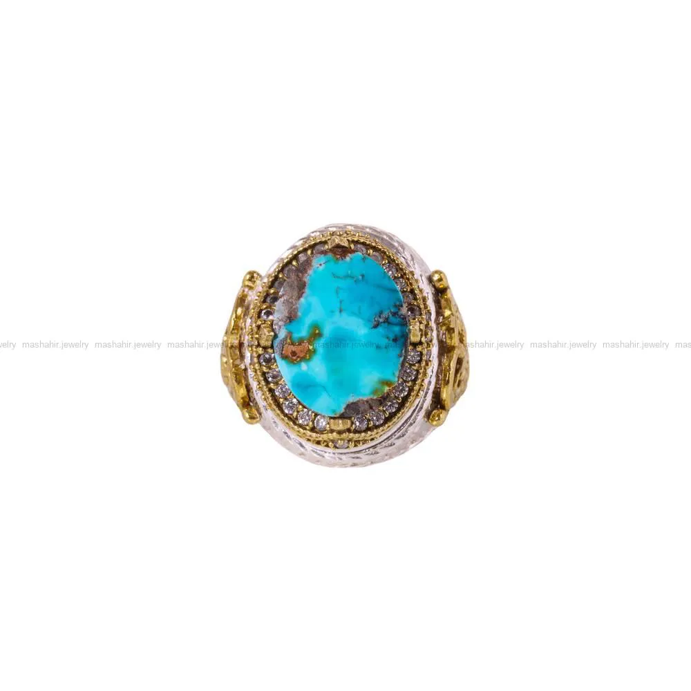 انگشتر فیروزه شجری مردانه کد 4317