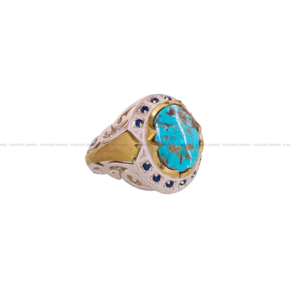 انگشتر فیروزه شجری مردانه کد 4322