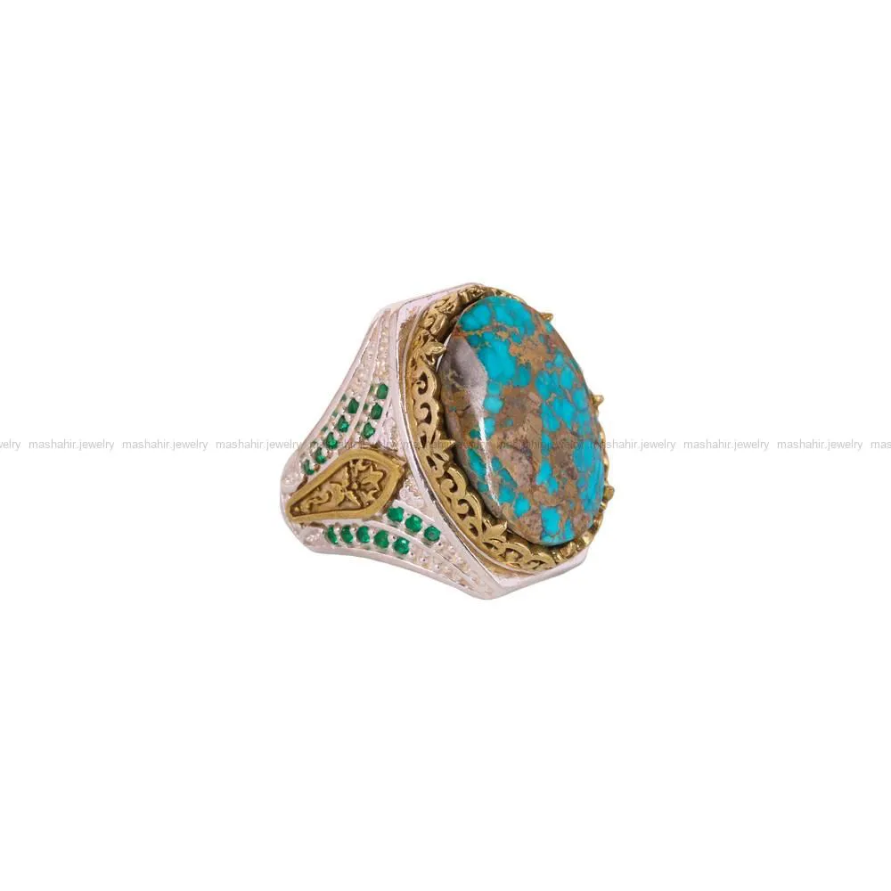 انگشتر فیروزه شجری مردانه کد 4323