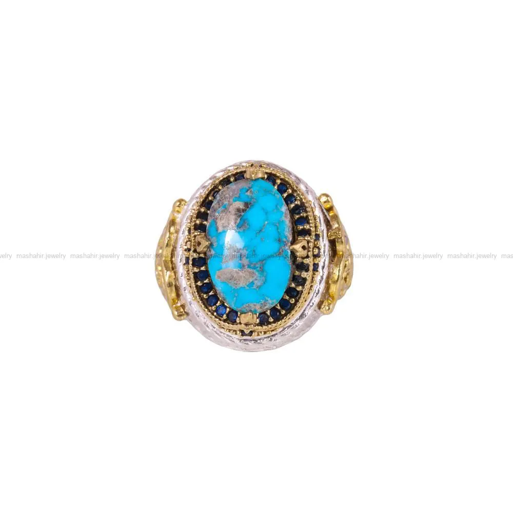 انگشتر فیروزه شجری مردانه کد 4324