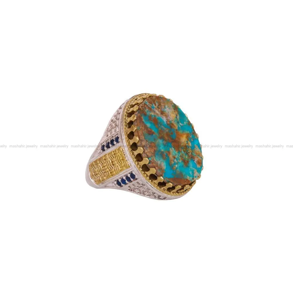انگشتر فیروزه شجری مردانه کد 4328