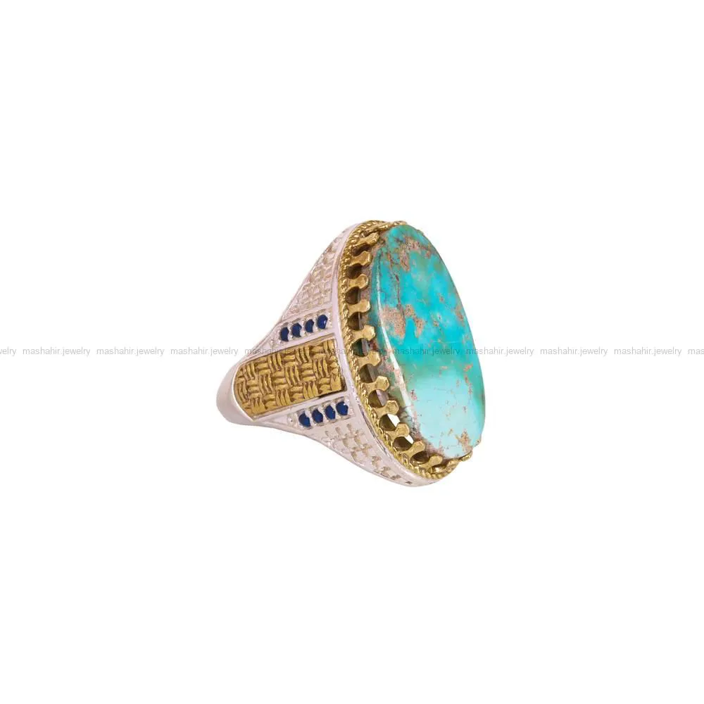 انگشتر فیروزه شجری مردانه کد 4342