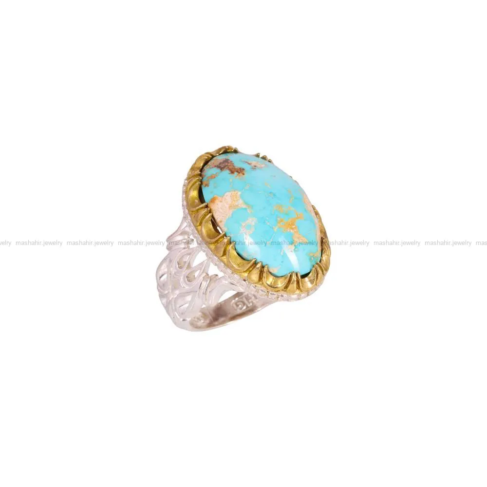 انگشتر فیروزه شجری مردانه کد 4171