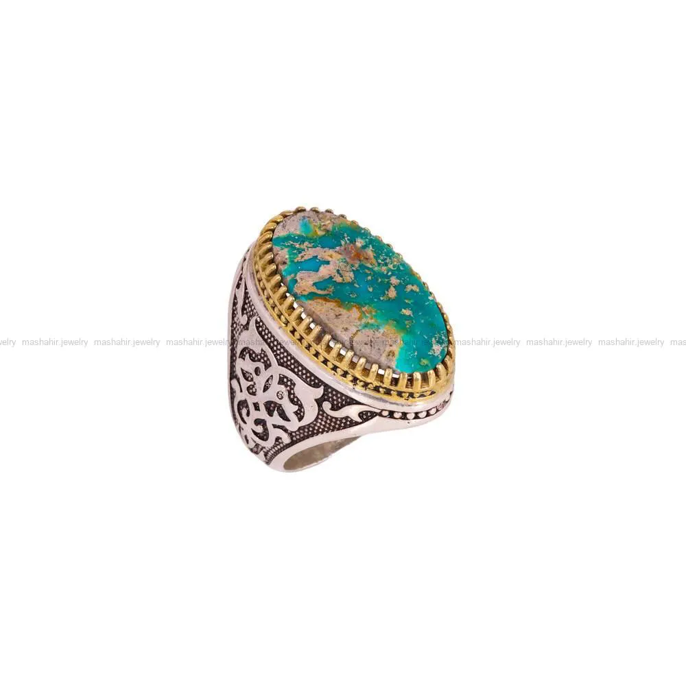 انگشتر فیروزه شجری مردانه کد 4176