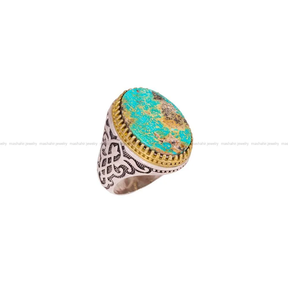 انگشتر فیروزه شجری مردانه کد 4192