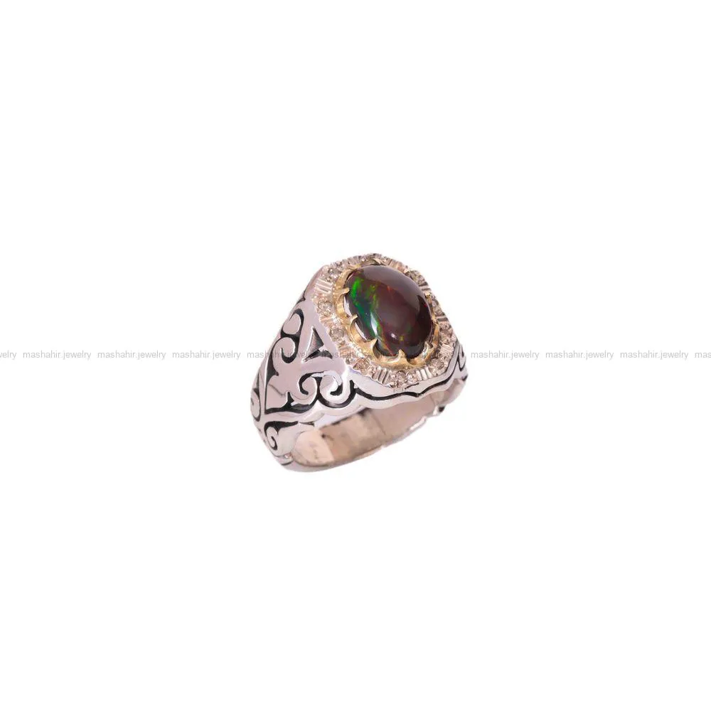 انگشتر اوپال مردانه کد 1381