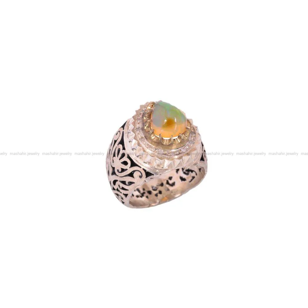 انگشتر اوپال مردانه کد 1465