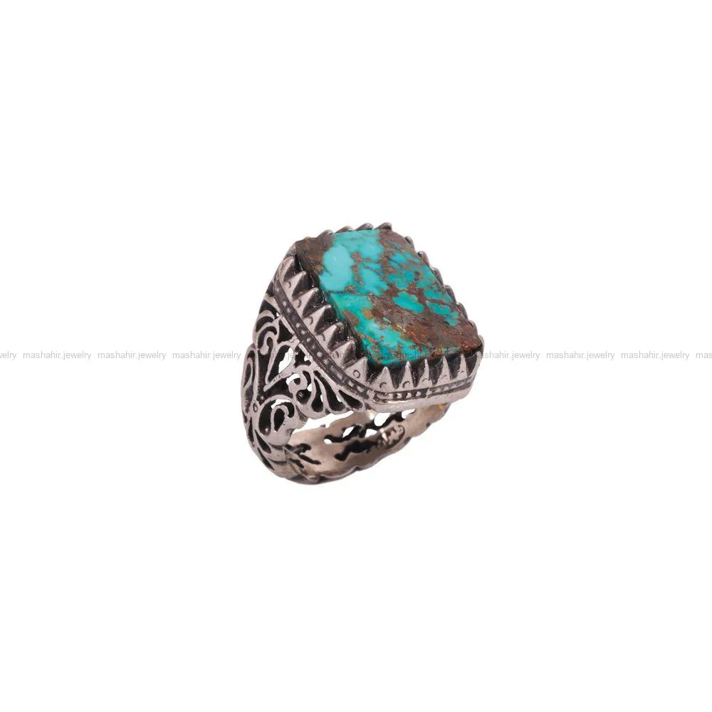 انگشتر فیروزه شجری مردانه کد 2765
