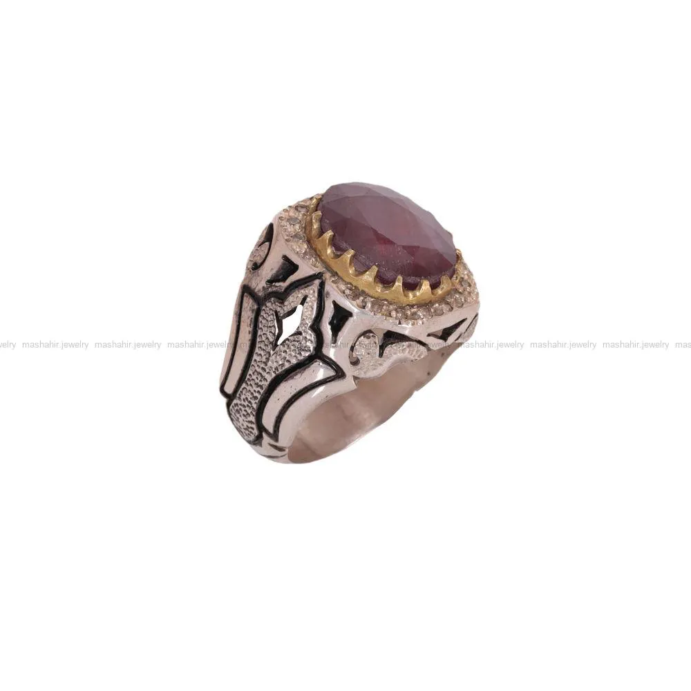 انگشتر یاقوت سرخ مردانه کد 811