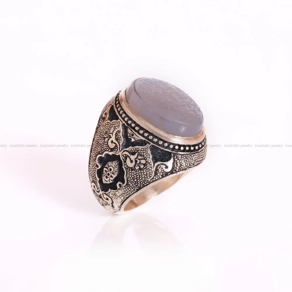 انگشتر عقیق سوسنی مردانه کد 822