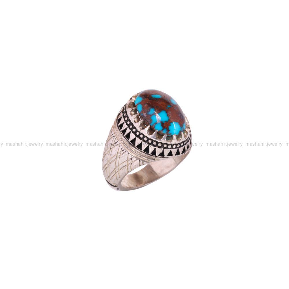 انگشتر فیروزه شجری مردانه کد 4052