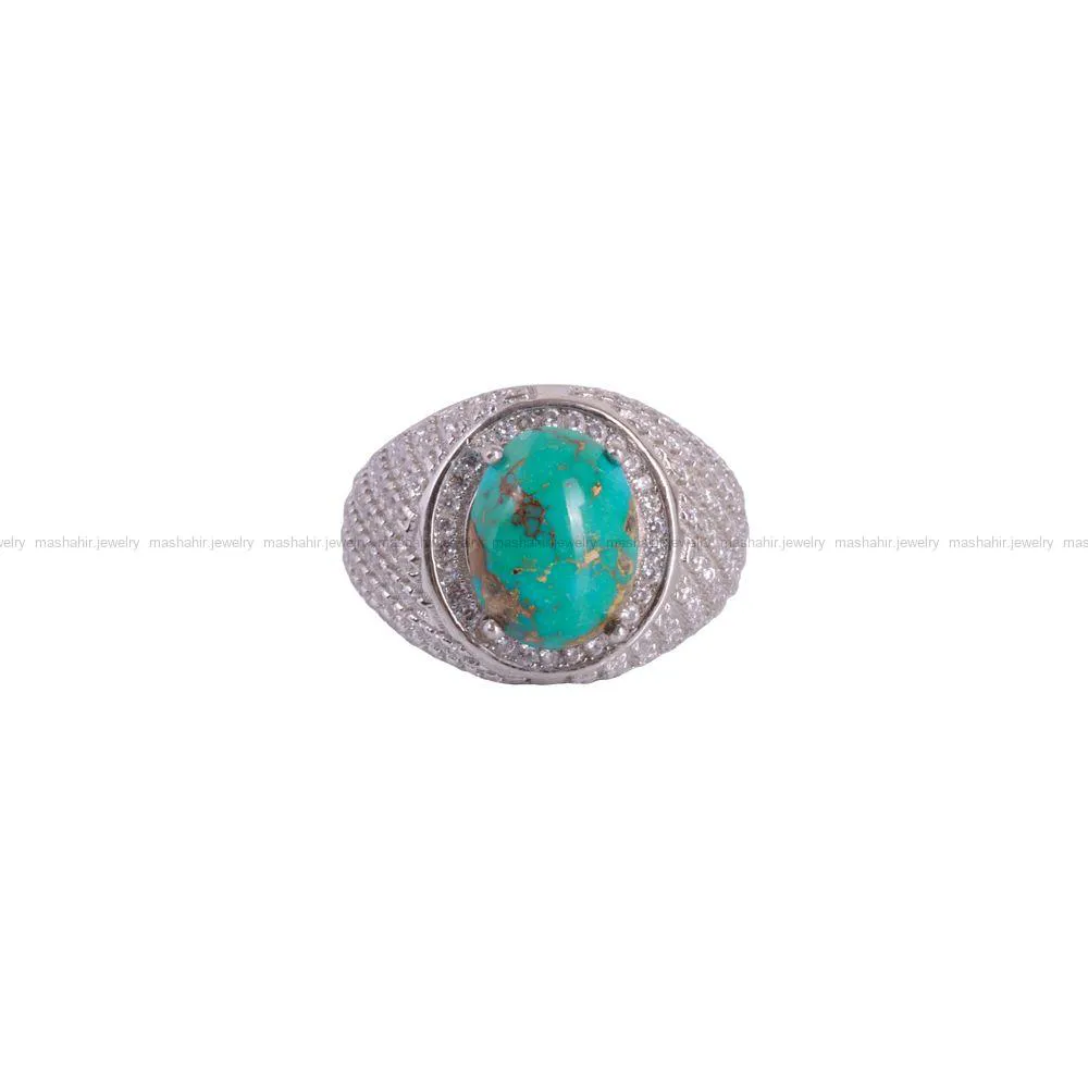 انگشتر فیروزه شجری مردانه کد 2685