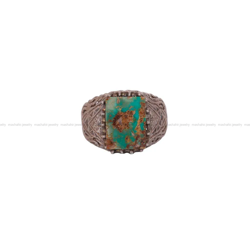 انگشتر فیروزه شجری مردانه کد 2761