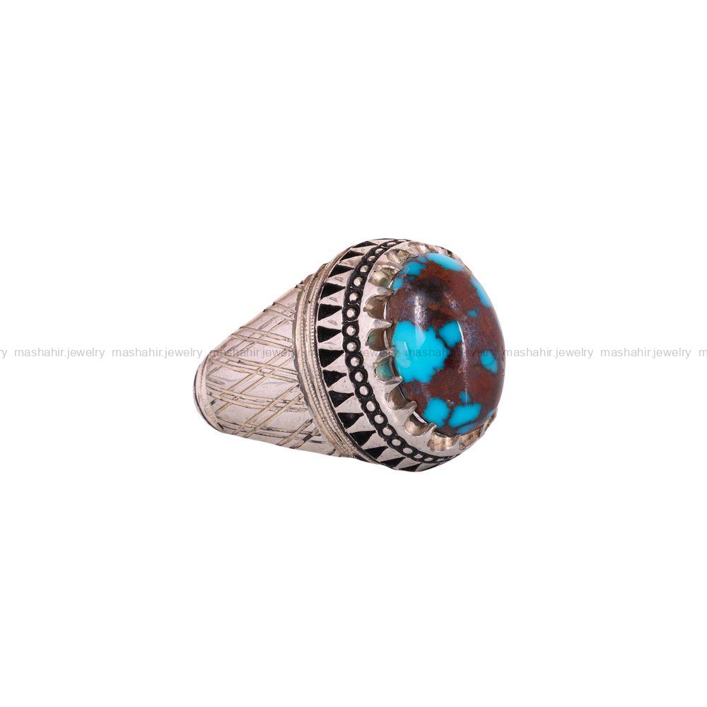 انگشتر فیروزه شجری مردانه کد 4052