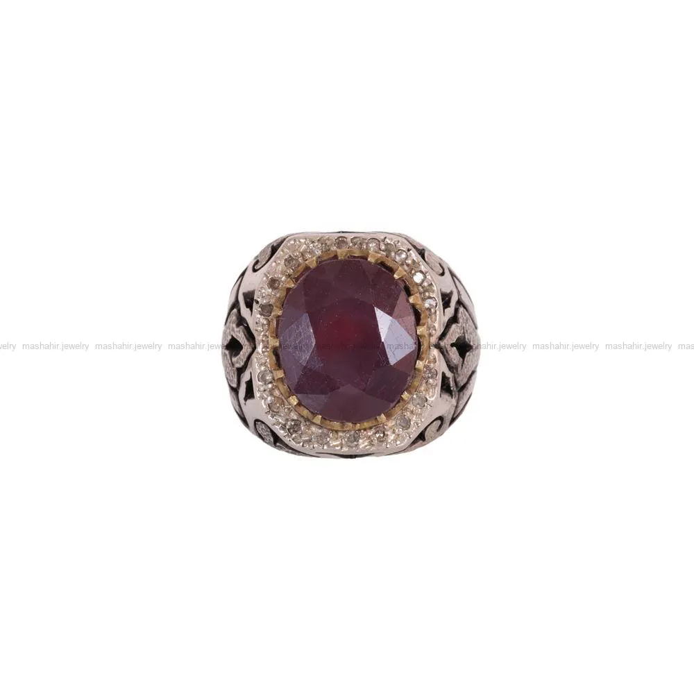 انگشتر یاقوت سرخ مردانه کد 811