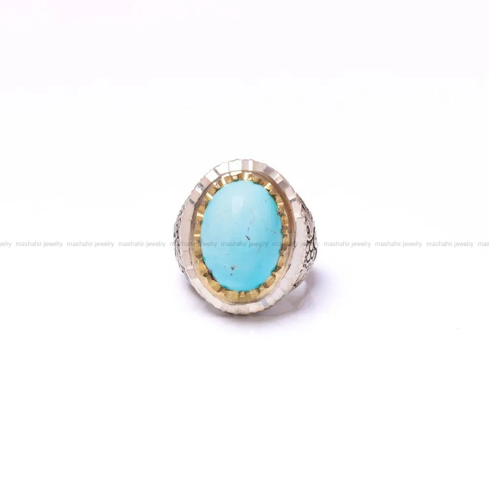 انگشتر فیروزه شجری مردانه کد 898