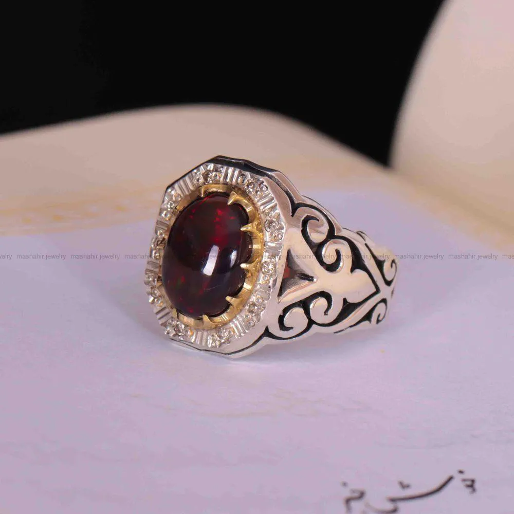 انگشتر اوپال مردانه کد 1381