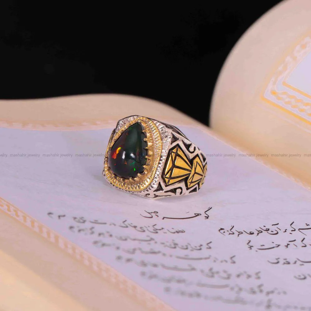 انگشتر اوپال مردانه کد 1385