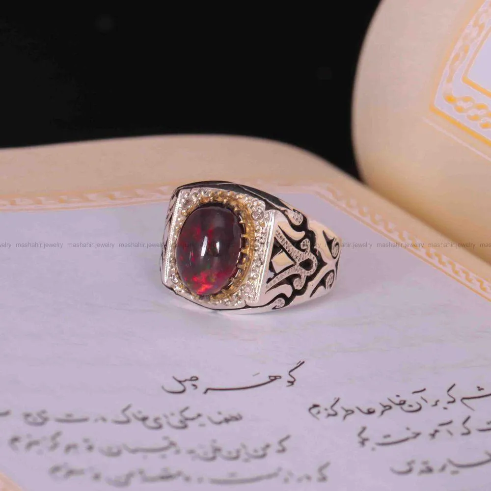 انگشتر اوپال مردانه کد 1386
