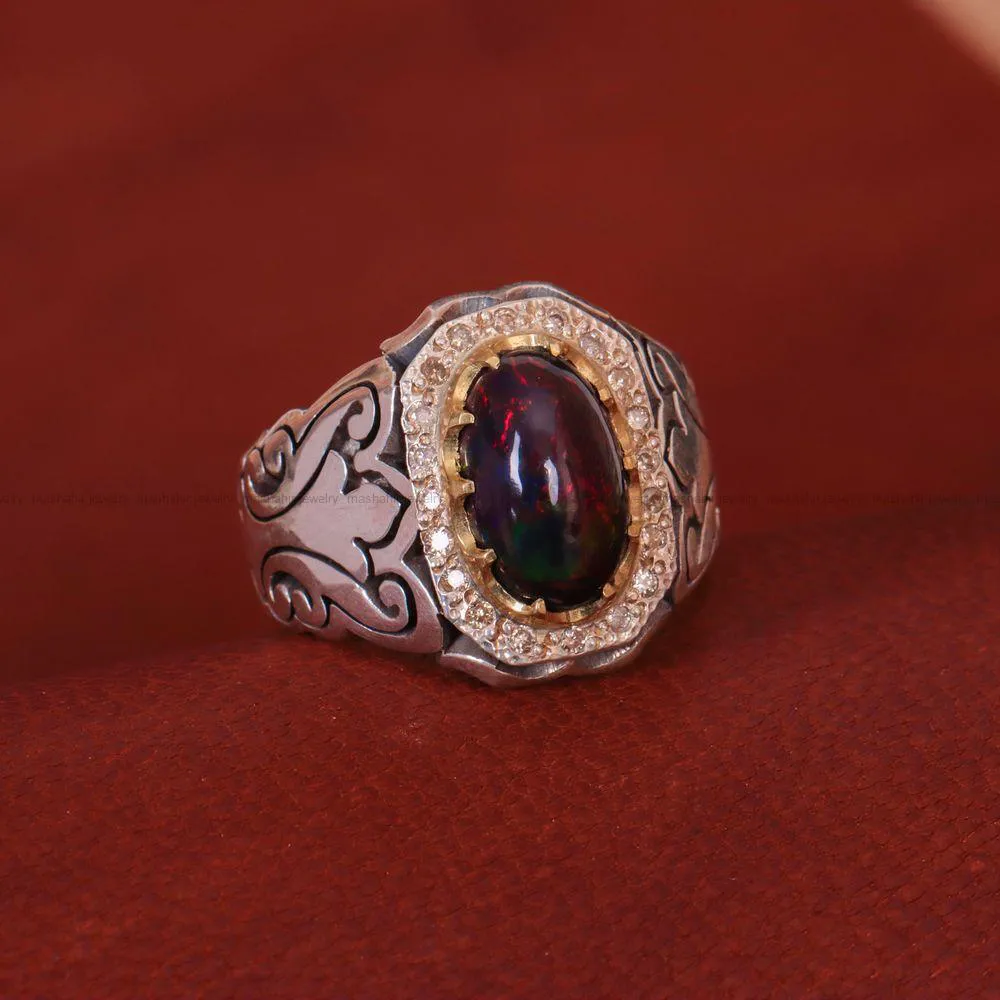 انگشتر اوپال مردانه کد 1427