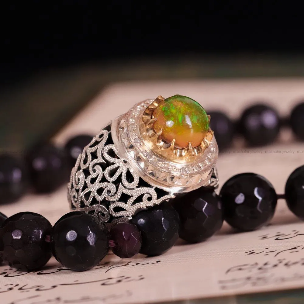 انگشتر اوپال مردانه کد 1489