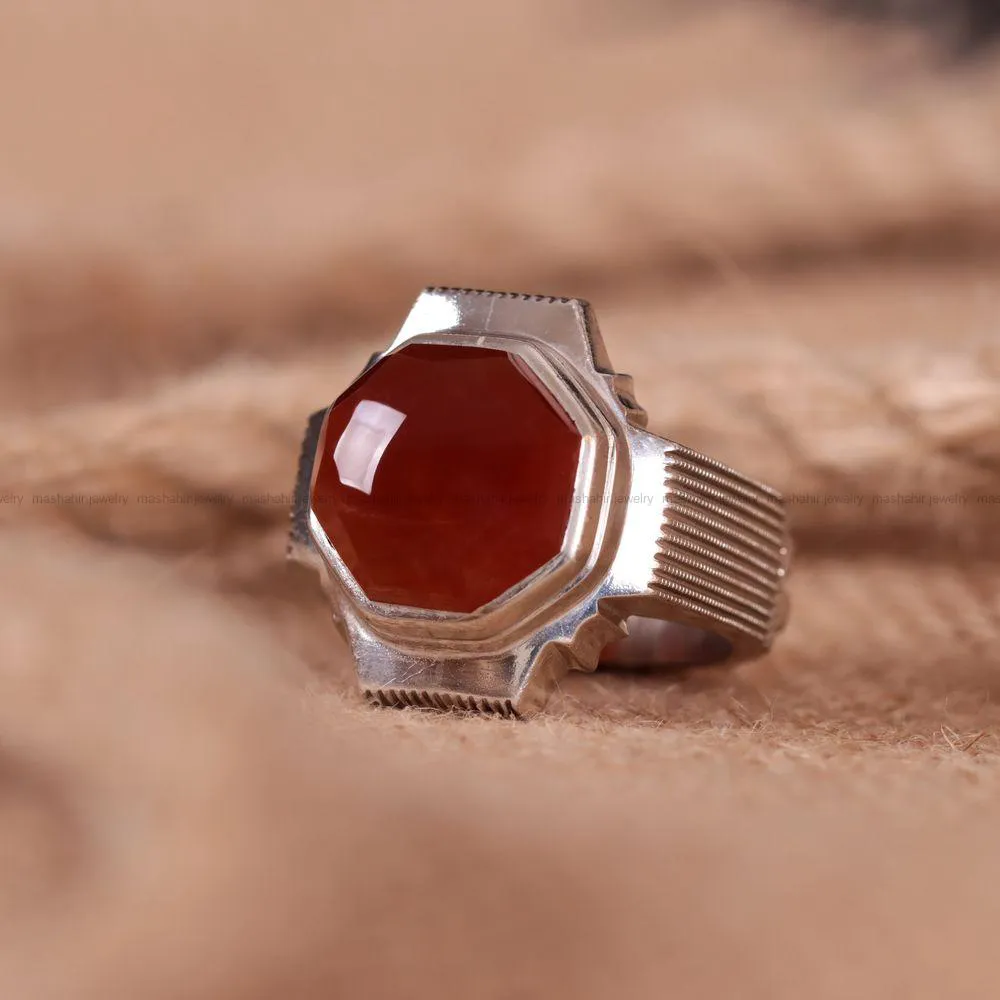 انگشتر عقیق مردانه کد 863