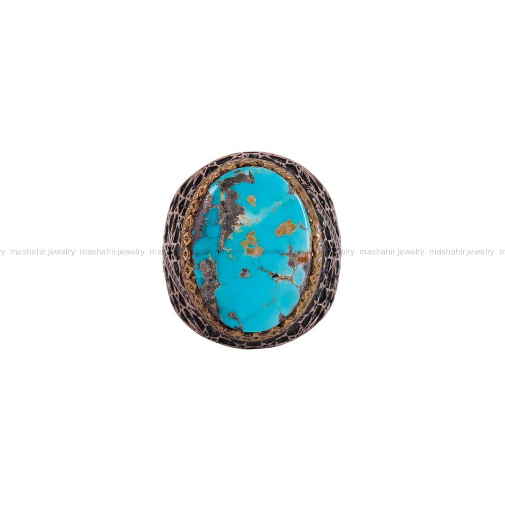 انگشتر فیروزه شجری مردانه کد 2950