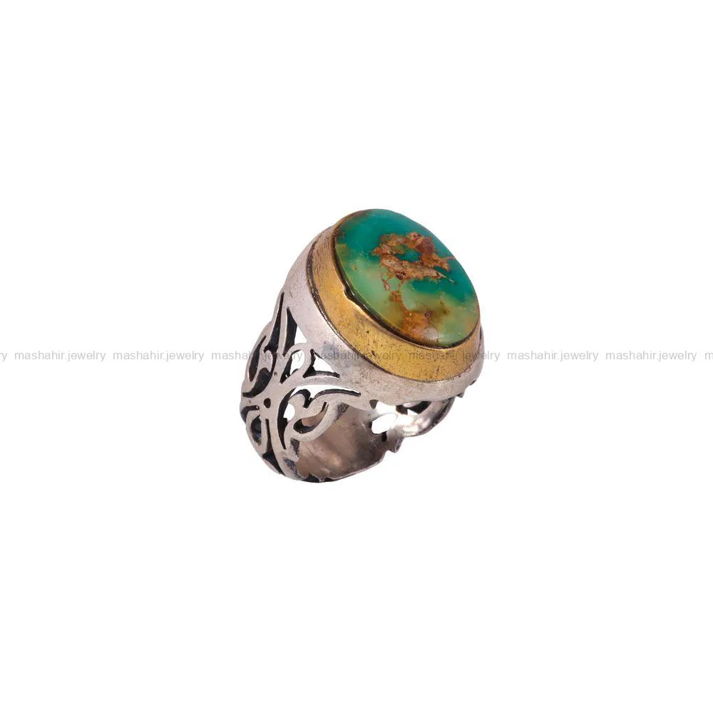 انگشتر فیروزه شجری مردانه کد 2967