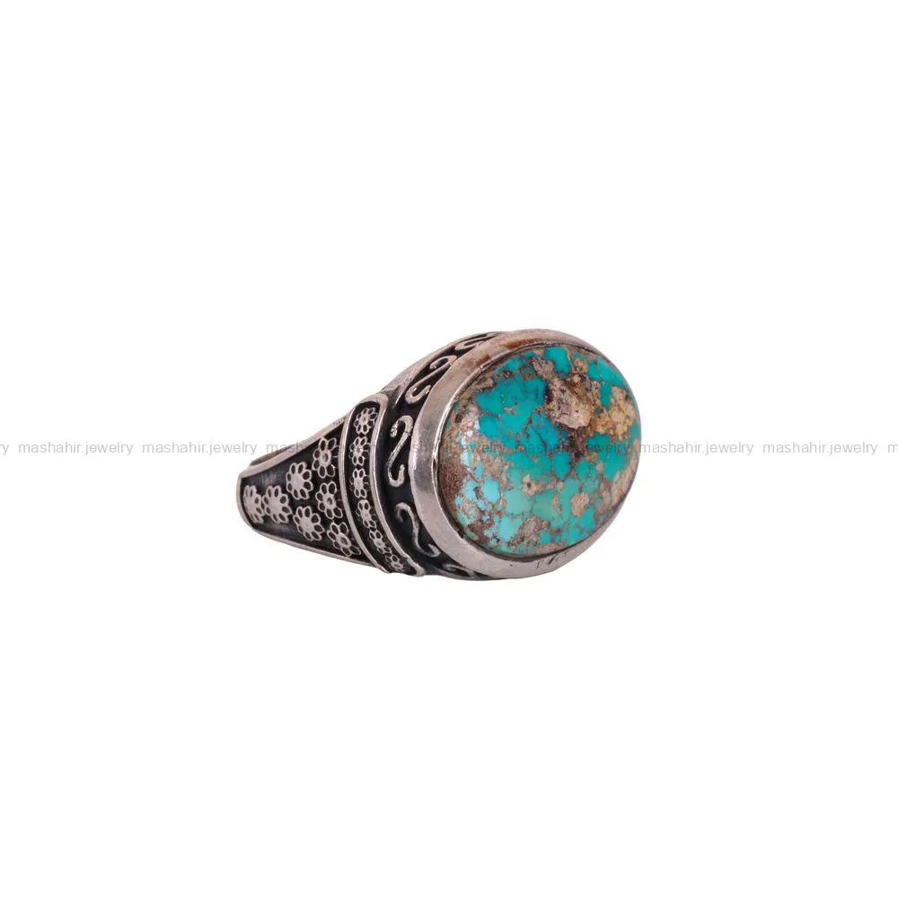 انگشتر فیروزه شجری مردانه کد 2935