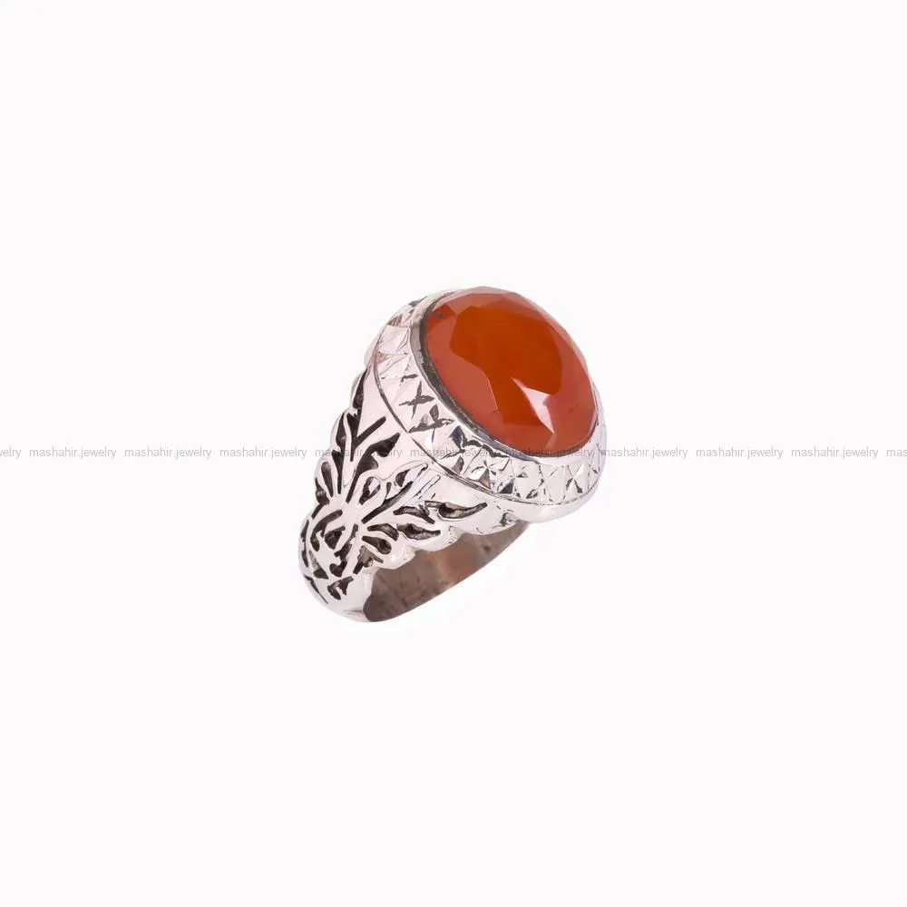 انگشتر عقیق مردانه کد 4576
