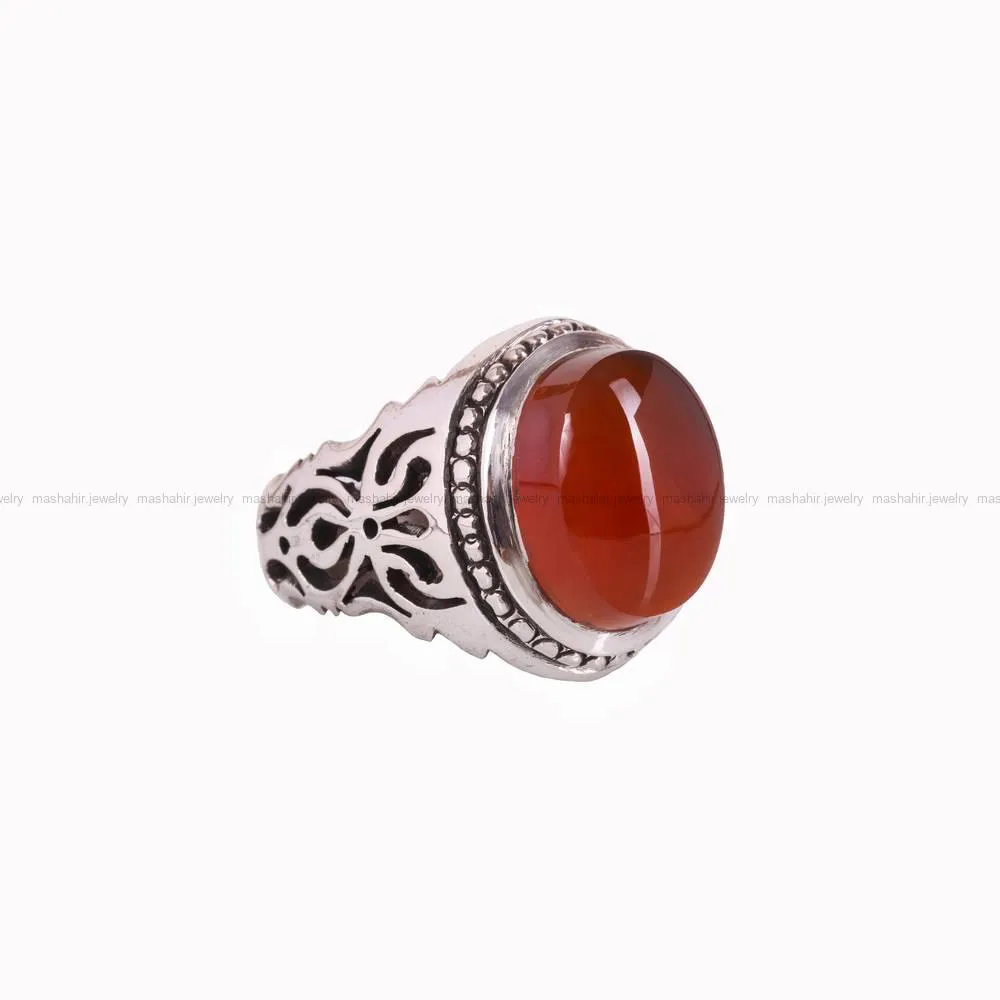 انگشتر عقیق مردانه کد 4578