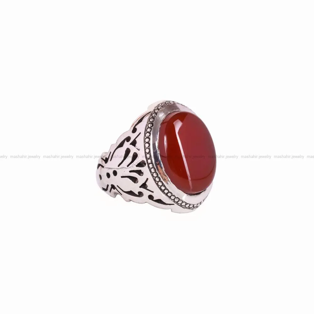 انگشتر عقیق مردانه کد 4583