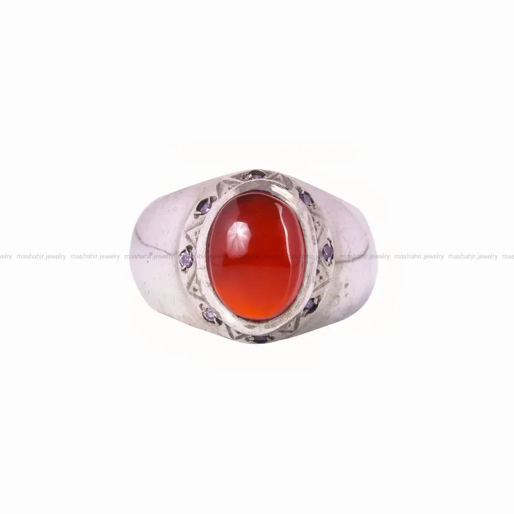 انگشتر عقیق مردانه کد 4584