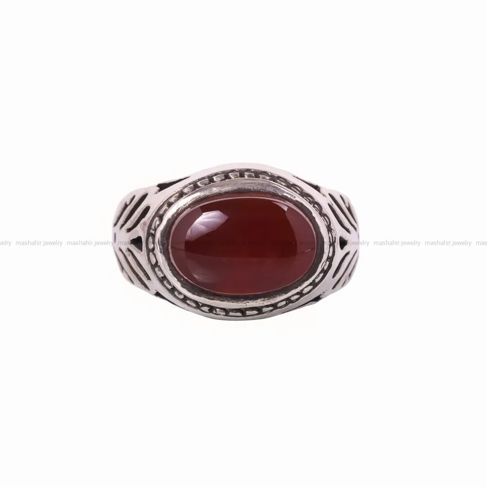 انگشتر عقیق مردانه کد 4585