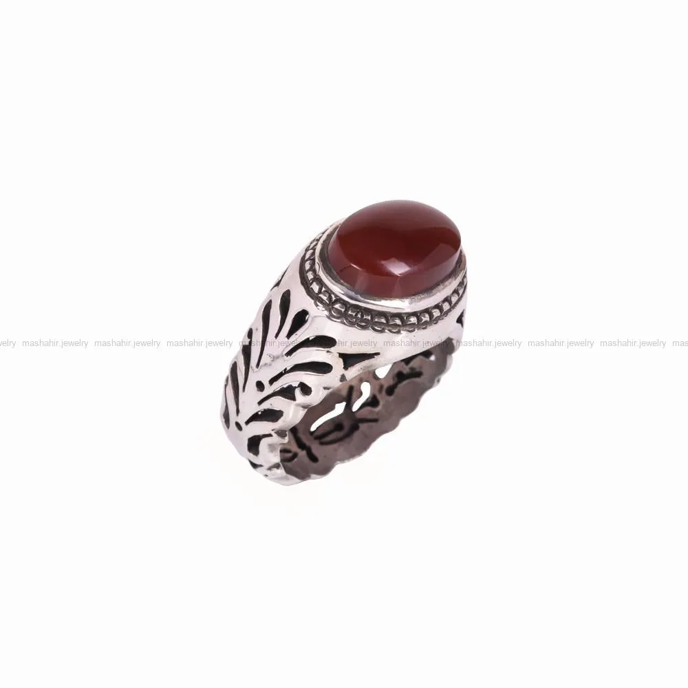 انگشتر عقیق مردانه کد 4585