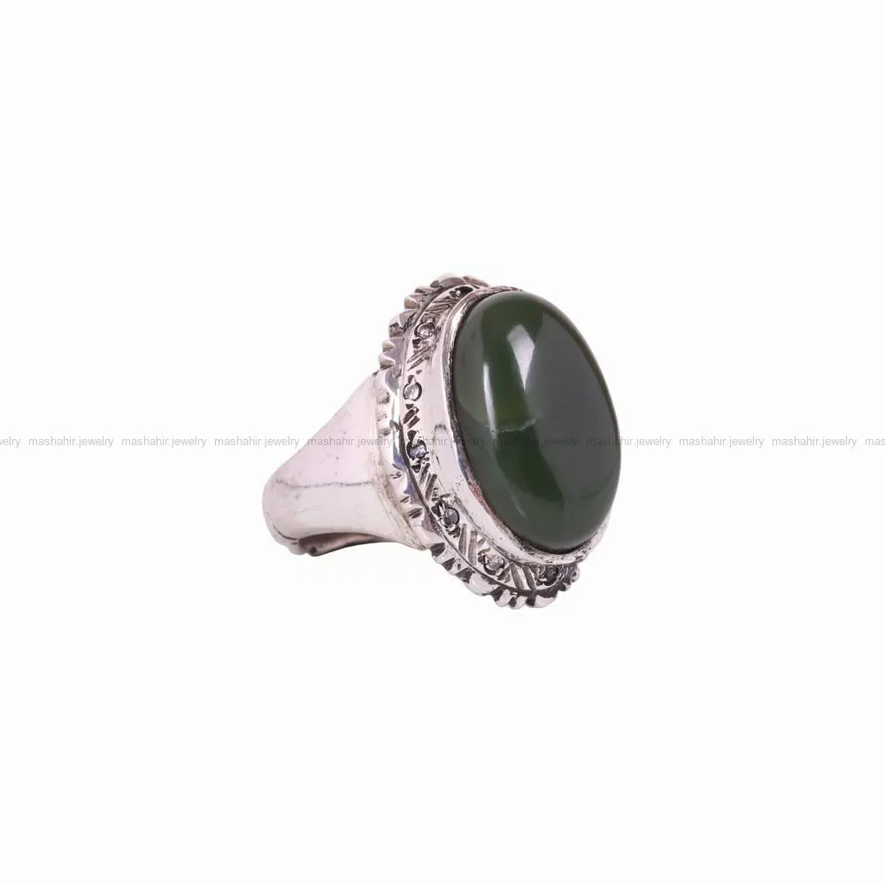 انگشتر یشم مردانه کد 4587