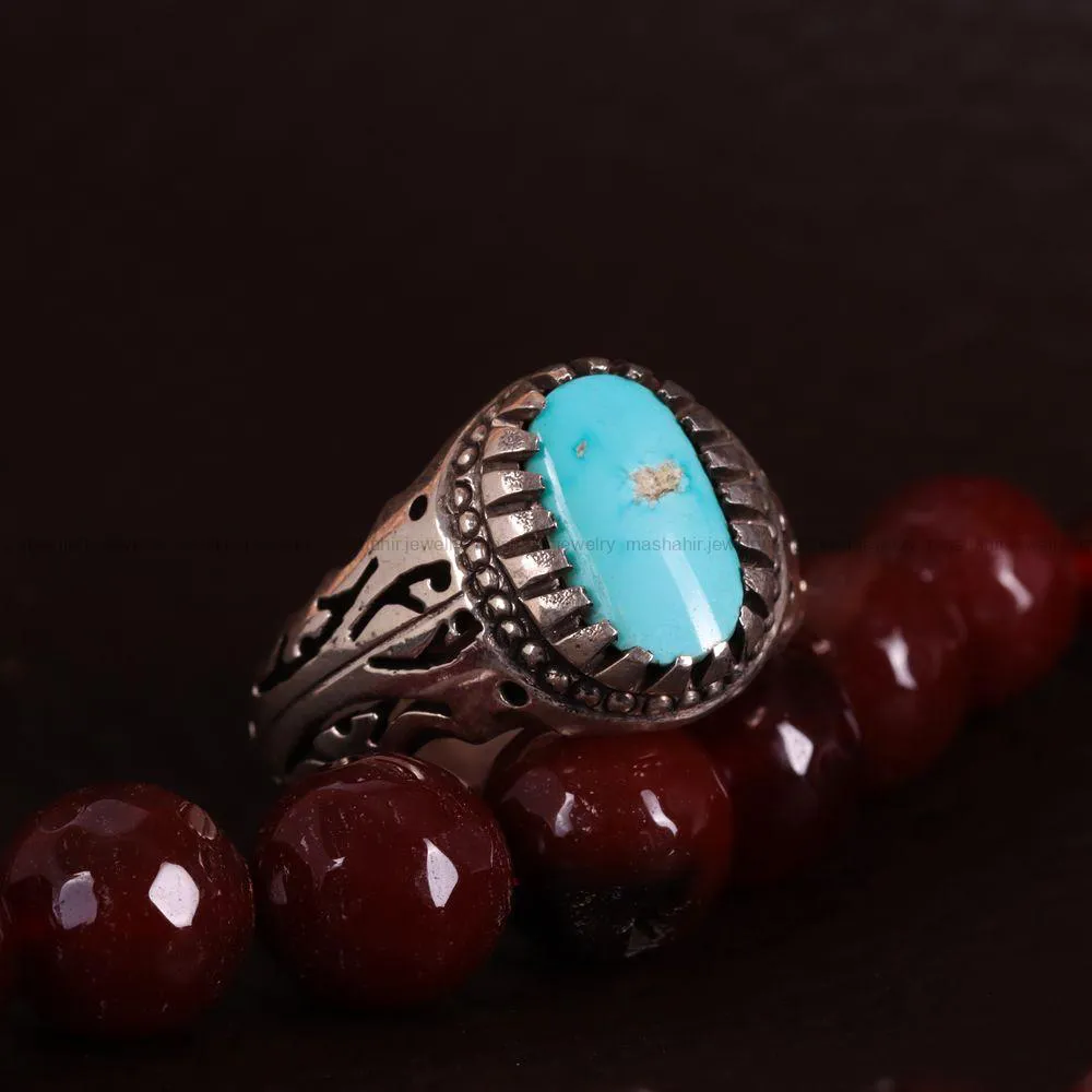انگشتر فیروزه شجری مردانه کد 2960