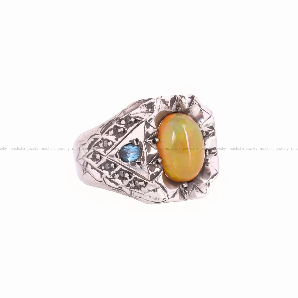 انگشتر اوپال مردانه کد 4604