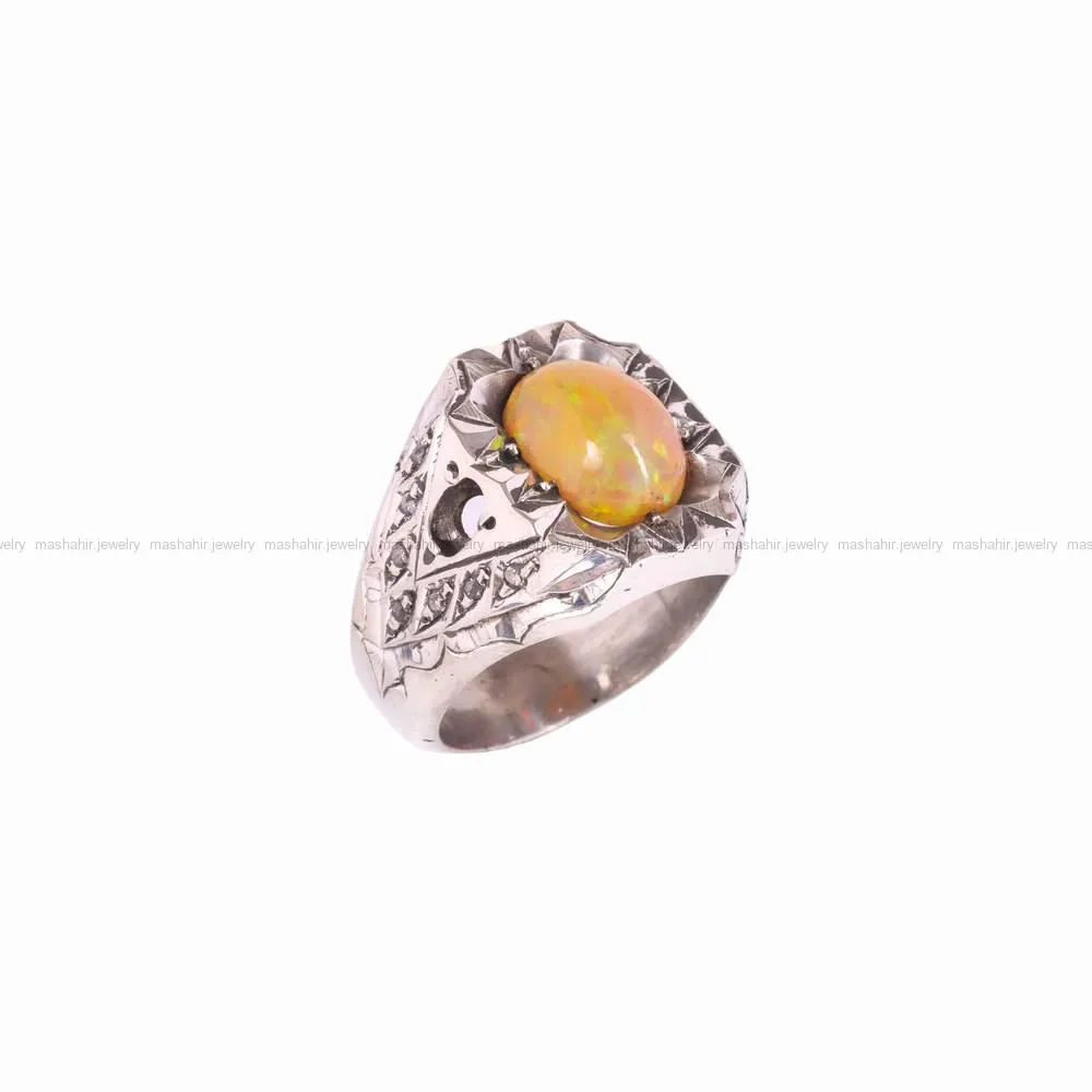 انگشتر اوپال مردانه کد 4604