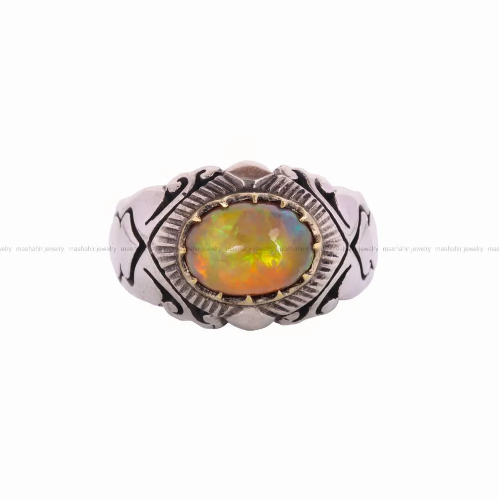 انگشتر اوپال مردانه کد 4610