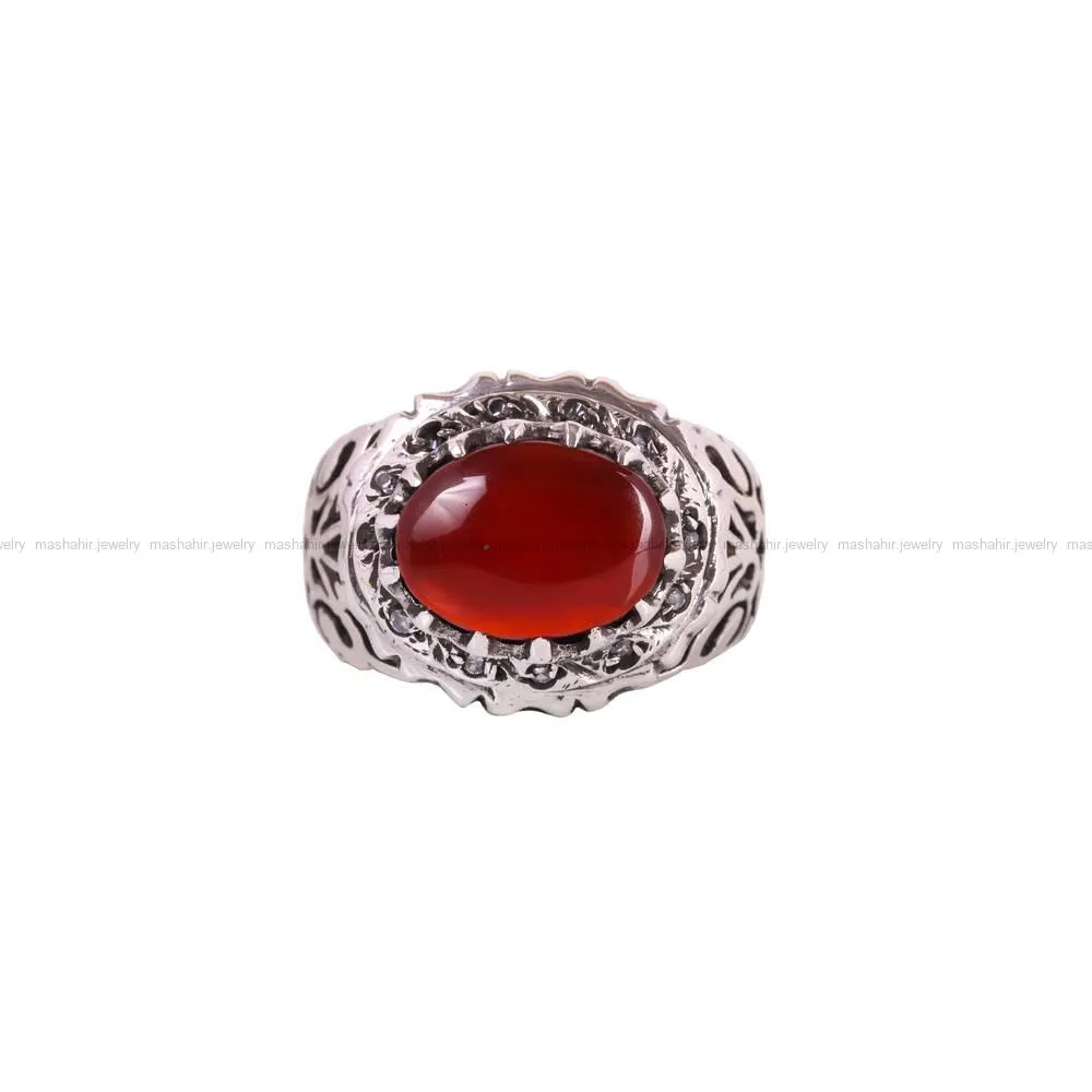 انگشتر عقیق مردانه کد 4747