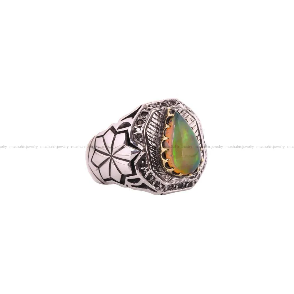 انگشتر اوپال مردانه کد 4768
