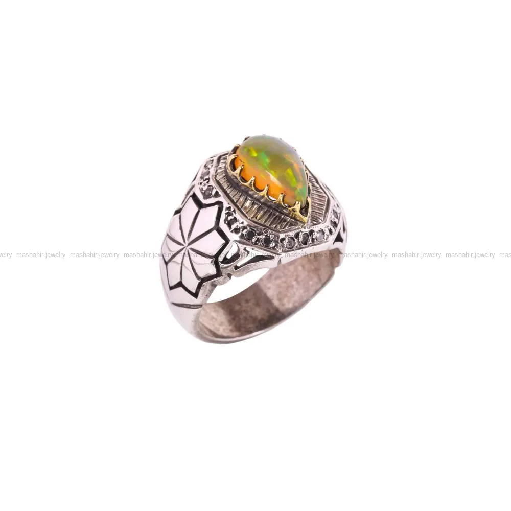 انگشتر اوپال مردانه کد 4768