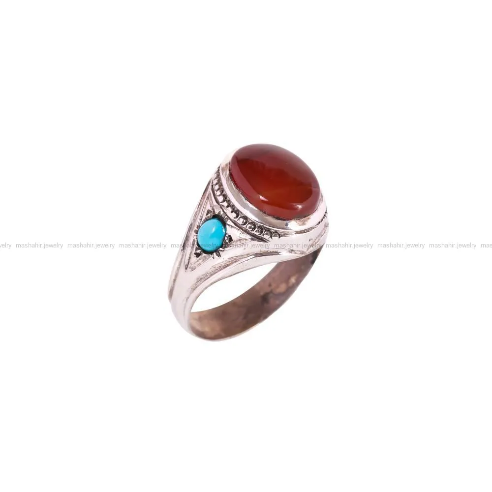 انگشتر عقیق مردانه کد 4769