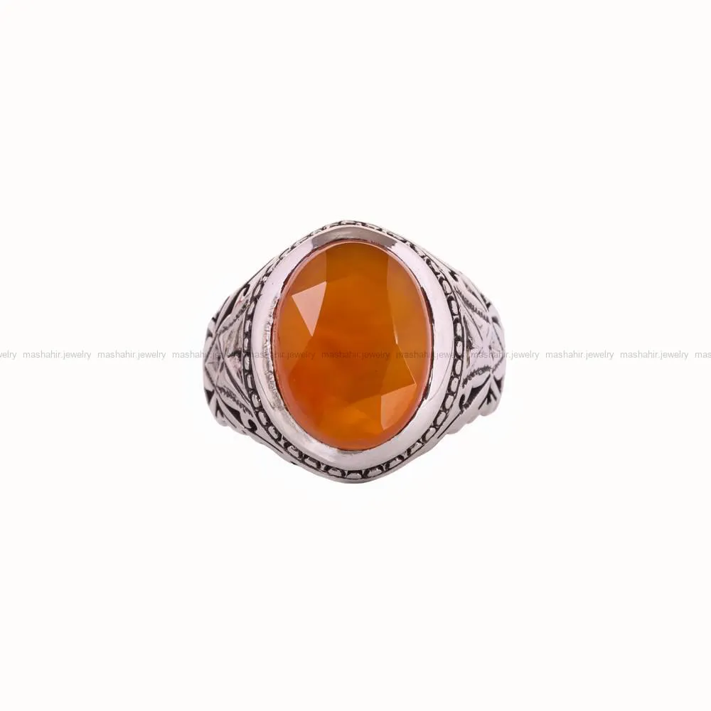 انگشتر عقیق مردانه کد 4773