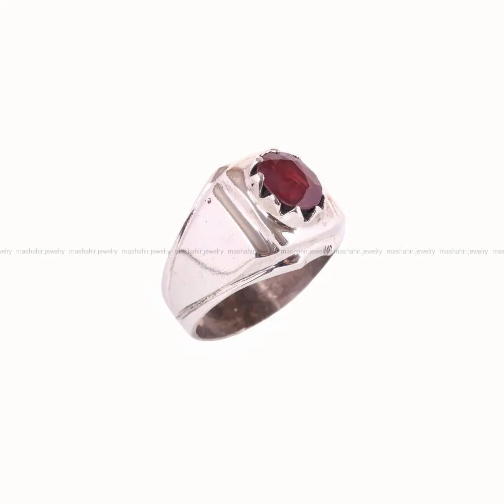 انگشتر یاقوت سرخ مردانه کد 4786