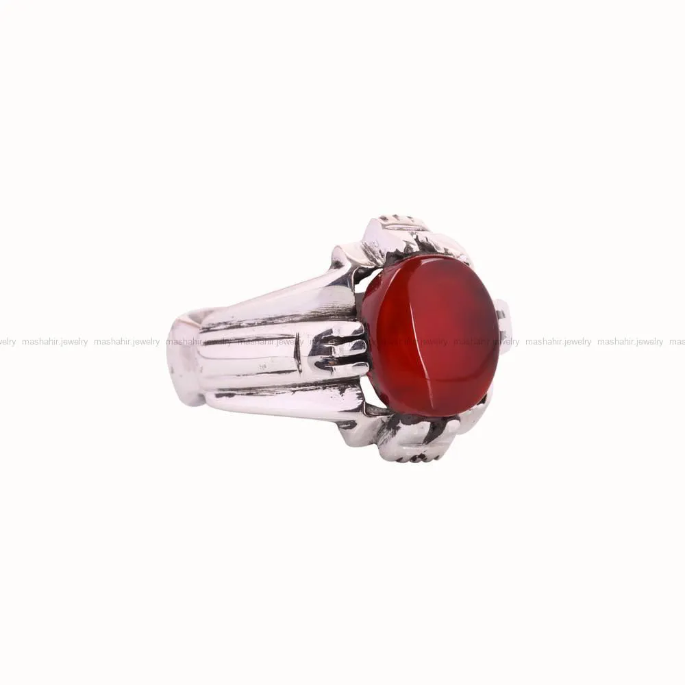 انگشتر عقیق مردانه کد 4862